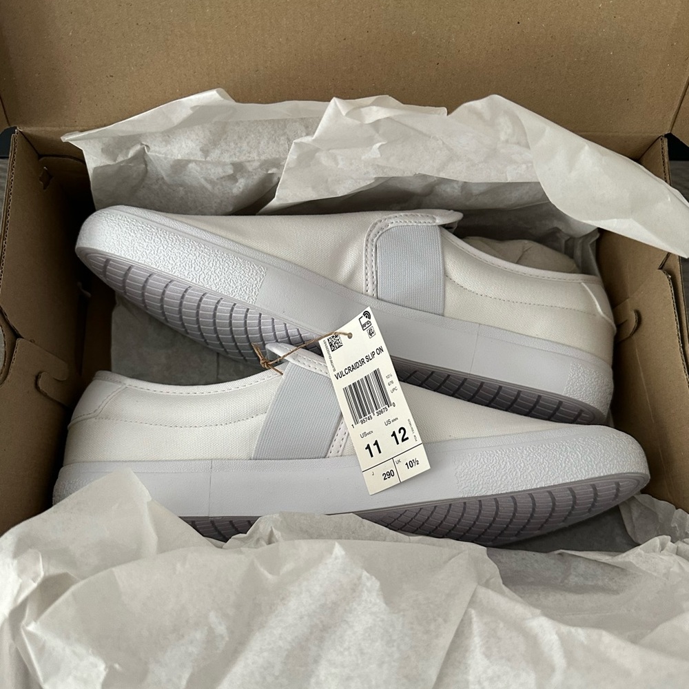 Adidas Vulcraid3R slip on. White. Size 11 Brand new in the box never worn.